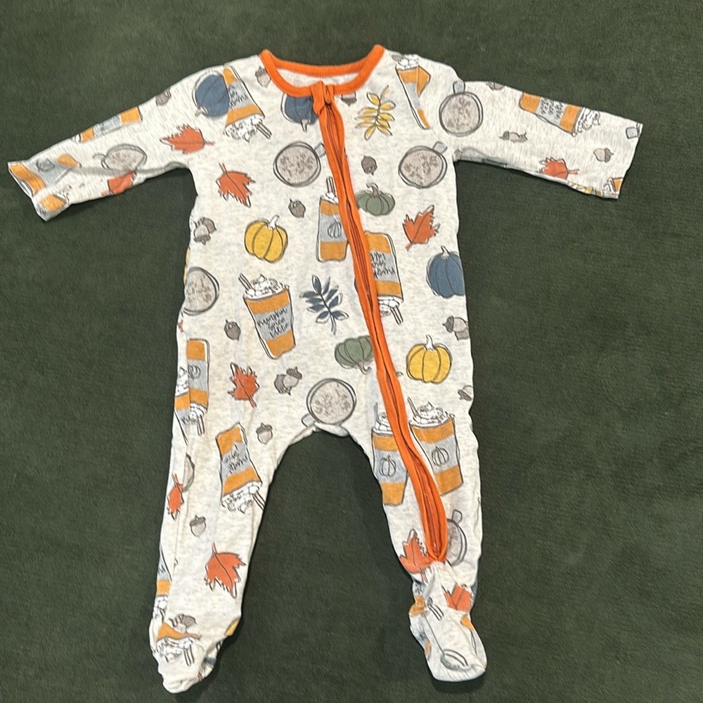 Mudpie Zip Footie, Pumpkin Spice Latte - EUC (no flaws) - Picture 2 of 3
